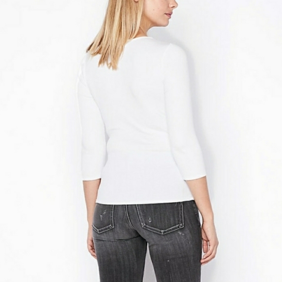 NWT Express One Eleven Ribbed Wrap Top - Picture 2 of 7